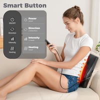 Brelley Shiatsu nyak- és hátmasszírozó hőkezeléssel, mélyszöveti masszázs, kétirányú forgófejjel, vállra és lábra is - Fekete 2