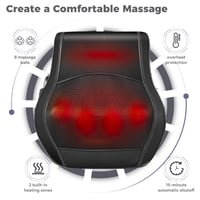 Brelley Shiatsu nyak- és hátmasszírozó hőkezeléssel, mélyszöveti masszázs, kétirányú forgófejjel, vállra és lábra is - Fekete 5