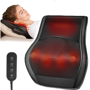 Brelley Shiatsu nyak- és hátmasszírozó hőkezeléssel, mélyszöveti masszázs, kétirányú forgófejjel, vállra és lábra is - Fekete