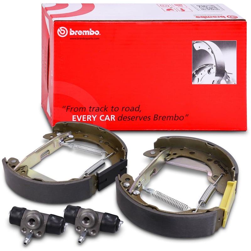 Brembo K 85 036 Súprava brzdových čeľustí, zadná, predmontovaná sada pre bubnovú brzdu
