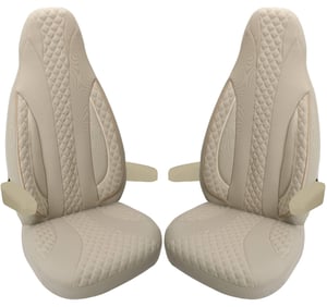 Huse auto personalizate BREMER SITZBEZÜGE pentru scaune tip pilot - Fiat Ducato, Pössl, Knaus, Adria, Carthago, Pilote Laika WPL405, pentru șofer și pasager, bej