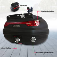 BREMER SITZBEZÜGE Motorkerékpár Top Case 52 literes Robogó Csomagtartó Doboz Motoros Táska Hátsó Bőrönd 7
