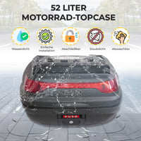 BREMER SITZBEZÜGE Motorkerékpár Top Case 52 literes Robogó Csomagtartó Doboz Motoros Táska Hátsó Bőrönd 6
