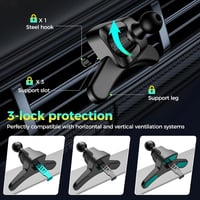 Brencco autós telefontartó szellőzőrácsra 360° forgatható univerzális 4-7 hüvelykes okostelefonokhoz - Mobile phone holder auto-V1 3