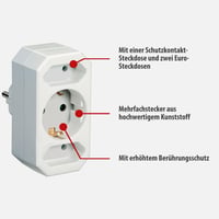Brennenstuhl trojnásobná zásuvková redukcia, súprava 2 kusov – set trojnásobných konektorov 2