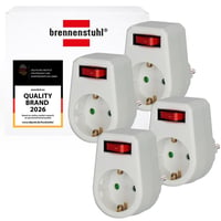 Set 4 adaptoare priză Brennenstuhl cu împământare și întrerupător 1