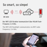 Brennenstuhl Connect WiFi LED reflektor WF 2050 – 20W, 2400 lm, IP54, ovládanie svetelných funkcií cez aplikáciu, vonkajší nástenný reflektor 7