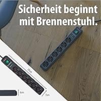 Multipriză cu 6 posturi Brennenstuhl Eco-Line cu protecție la supratensiune, prelungitor cu economisire de energie și întrerupătoare individuale 6
