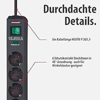 Multipriză cu 6 posturi Brennenstuhl Eco-Line cu protecție la supratensiune, prelungitor cu economisire de energie și întrerupătoare individuale 3