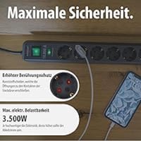 Multipriză cu 6 posturi Brennenstuhl Eco-Line cu protecție la supratensiune, prelungitor cu economisire de energie și întrerupătoare individuale 5