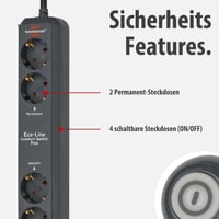 Multipriză Brennenstuhl Eco-Line Comfort Switch Plus, 6 prize, cu întrerupător 3