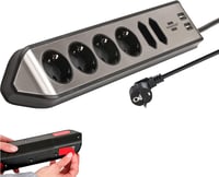 Brennenstuhl Estilo Corner 6-részes sarokcsatlakozó, 4 földelt + 2 Euro + 2 USB 1