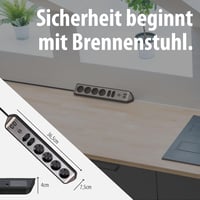 Brennenstuhl Estilo Corner 6-részes sarokcsatlakozó, 4 földelt + 2 Euro + 2 USB 7