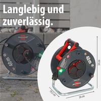 Brennenstuhl Garant V2 IP44 Vonkajší káblový bubon 40 m s káblom H05VV-F3G1.5, 3 zásuvkami s ochranným kontaktom, vyrobený v Nemecku 7