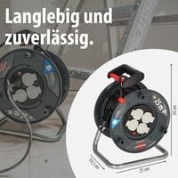 Káblový navijak Brennenstuhl Garant V2, 25 m kábel, čierny, 4 zásuvky s uzemnením, ochrana proti prehriatiu, Made in Germany 7