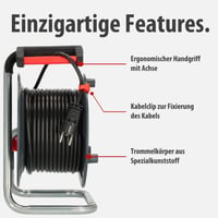 Káblový navijak Brennenstuhl Garant V2, 25 m kábel, čierny, 4 zásuvky s uzemnením, ochrana proti prehriatiu, Made in Germany 4