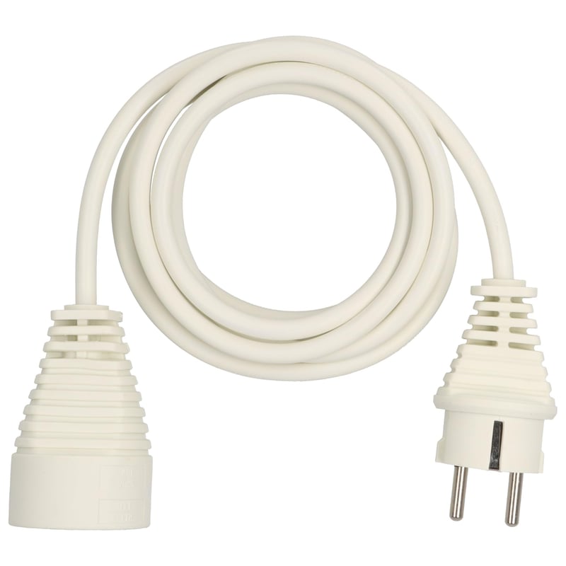 Predlžovací kábel Brennenstuhl 2 m H05VV-F 3G1,0 biely, elektrický predlžovací kábel na vnútorné použitie