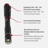 Brennenstuhl LuxPremium TL 210 AF Akkus LED Zseblámpa Osram LED-del 200 lm 55 m Hatótáv 13 Óra Üzemidő IP44 Védelem 2