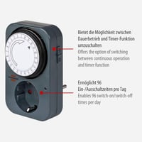 Mechanický časový spínač Brennenstuhl MZ 20-1 – analógová zásuvková časová spínacia hodina 3