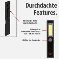 Brennenstuhl PL 200 AC LED punjiva ručna svjetiljka, 200 lm, s USB-C kabelom za punjenje, magnetom i kopčom, 12 sati rada, COB LED inspekcijska svjetiljka 4