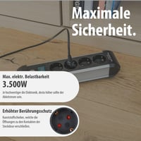 Prelungitor Brennenstuhl Premium-Alu-Line cu 4 prize, cablu de 1,8 m – multipriză de birou din aluminiu 6