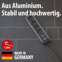 Prelungitor Brennenstuhl Premium-Alu-Line cu 4 prize, cablu de 1,8 m – multipriză de birou din aluminiu 2