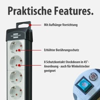 Predlžovačka Brennenstuhl Premium-Line, 8 zásuviek, kábel 3 m - Viaczásuvkový rozbočovač 3