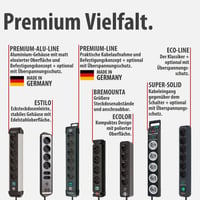 Predlžovací prívod Brennenstuhl Premium-Line, 8 zásuviek, s vypínačom, 5 m kábel, možnosť montáže na stenu, čierno-sivý, vyrobené v Nemecku 8