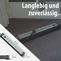 Predlžovací prívod Brennenstuhl Premium-Line, 8 zásuviek, s vypínačom, 5 m kábel, možnosť montáže na stenu, čierno-sivý, vyrobené v Nemecku 7