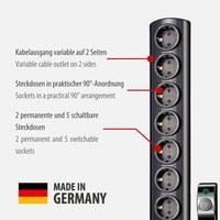Prelungitor Brennenstuhl Primera-Tec Comfort Switch Plus cu 7 prize, întrerupător și protecție la supratensiune, negru 2