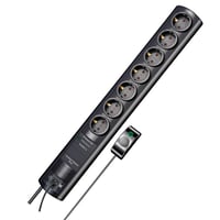 Prelungitor Brennenstuhl Primera-Tec Comfort Switch Plus cu 7 prize, întrerupător și protecție la supratensiune, negru 1