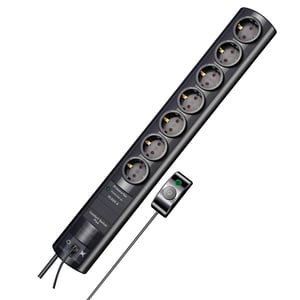 Brennenstuhl Primera-Tec Comfort Switch Plus 7-zásuvková lišta s prepäťovou ochranou — škvrna na strane vypínača (stav: pozri 2. obrázok)