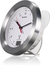 Bresser MyTime Bath fürdőszobai fali óra hőmérővel és rádiójel vezérléssel - Single, White, Radio controlled clock 1