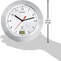 Bresser MyTime Bath fürdőszobai fali óra hőmérővel és rádiójel vezérléssel - Single, White, Radio controlled clock 3