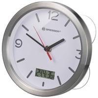 Bresser MyTime kupaonski zidni sat s termometrom i higrometrom, 4 vakuumske čašice, bijeli, 17 cm 1