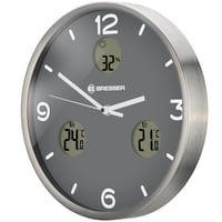 Bresser MyTime io NX Funk rádióvezérelt falióra hőmérővel és páratartalom-mérővel, 30 cm, szürke 2