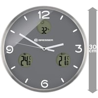 Bresser MyTime io NX Funk rádióvezérelt falióra hőmérővel és páratartalom-mérővel, 30 cm, szürke 6
