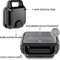 Aparat de sandvișuri, vafe și panini Breville VST098X Ultimate 3 în 1 - negru/inox 6