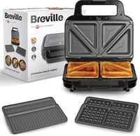 Aparat de sandvișuri, vafe și panini Breville VST098X Ultimate 3 în 1 - negru/inox 1