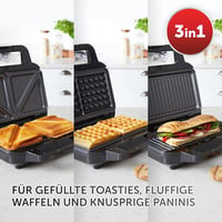 Aparat de sandvișuri, vafe și panini Breville VST098X Ultimate 3 în 1 - negru/inox 2