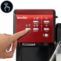 Breville Prima Latte II Eszpresszó és Kávégép - 15 bar Professzionális Pumpa, Automata Tejhabosító, Piros - VCF109X 3