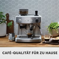 Espressor cu pârghie Breville VCF126X Barista Max cu râșniță încorporată și spumator de lapte, rezervor de apă 2,8 L, 15 bari, oțel inoxidabil 2