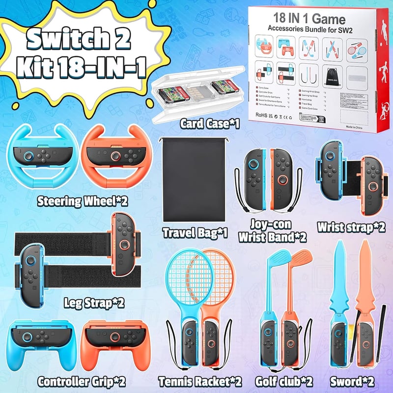 BRHE 18in1 Nintendo Switch 2 Sport Szett Családi Játékokhoz