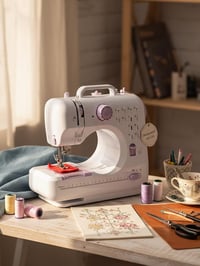 Mașină de cusut pentru copii Brich, portabilă, electrică, mini, pentru începători, cu 12 tipuri de cusături 6