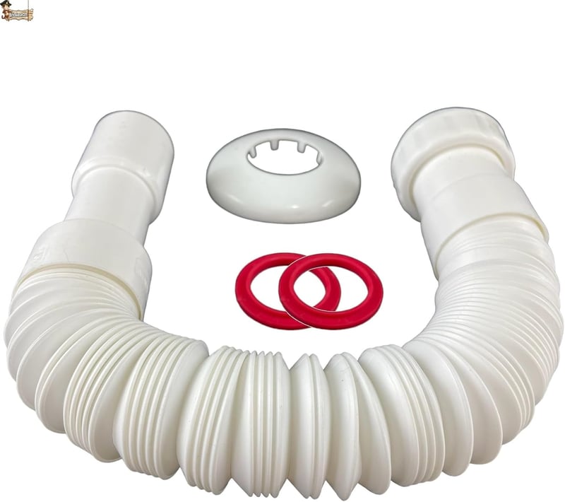 BricoLoco.com Szifon Lefolyócső Flexibilis Univerzális 32-40mm Fehér