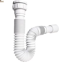BricoLoco.com Szifon Lefolyócső Flexibilis Univerzális 32-40mm Fehér 1