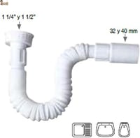 BricoLoco.com Szifon Lefolyócső Flexibilis Univerzális 32-40mm Fehér 4