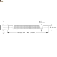 BricoLoco.com furtun de scurgere flexibil universal pentru sifon - alb - 32/40 mm 2