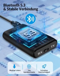 Brifit Bluetooth Adapter 5.3 Adó-Vevő 2in1 TV Hanghoz, 3.5mm Jack Aux Vezeték Nélküli Átalakító Fejhallgató Hangszóró Sztereó 3