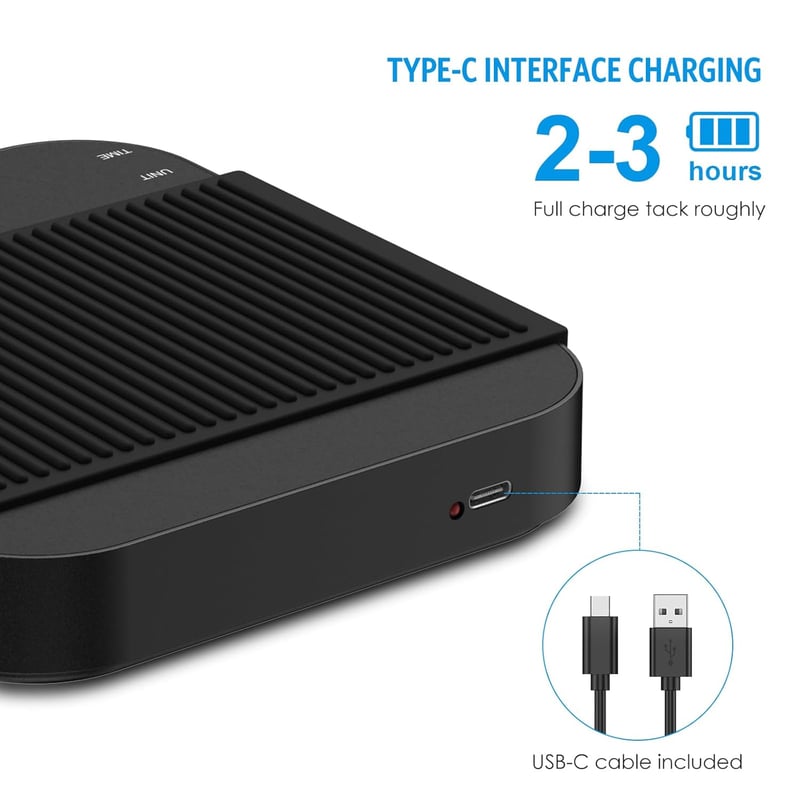 Brifit Kávé Mérleg Időzítővel - 3kg/0,1g Precíziós Konyhai Digitális Mérleg, LED Kijelző, USB Tölthető, Tára Funkcióval, Érintőgombos